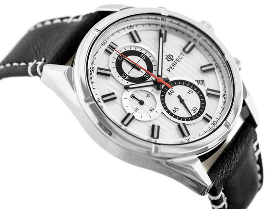 Zegarek męski klasyczny Perfect CH03L-01 czarno-srebrny