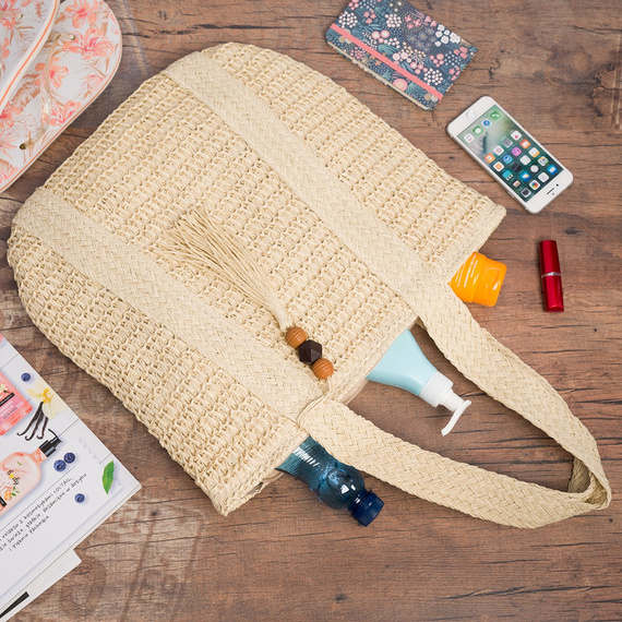 Torebka damska shopper Krateczka TOR-PA-3 ecru