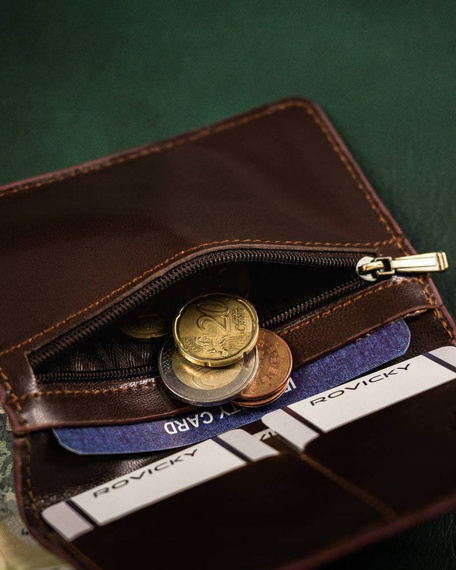 Etui na dokumenty męskie płaskie skórzane OKL-GRVT brązowe