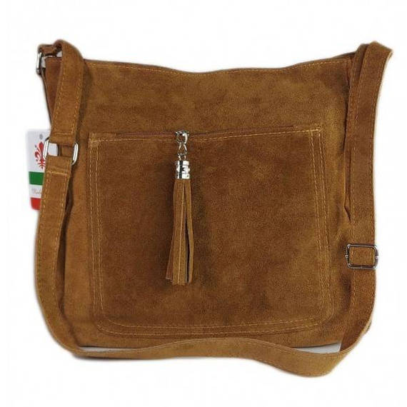 Listonoszka damska zamszowa Vera Pelle WAF567C camel