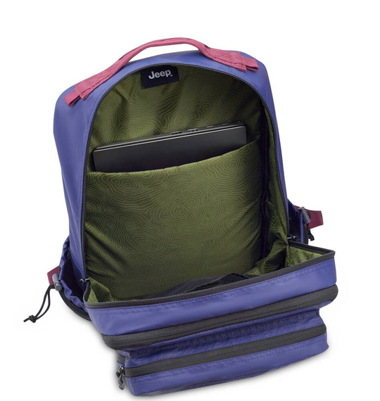 Plecak na laptopa z poliestru Delsey Jeep JS010B fioletowy