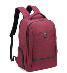Plecak na laptopa z poliestru Delsey Element bordowy