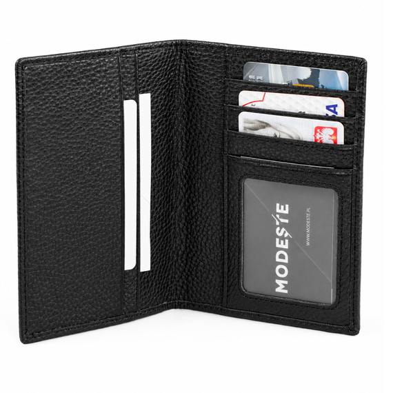 Etui na paszport skórzane Solier SW41 czarne