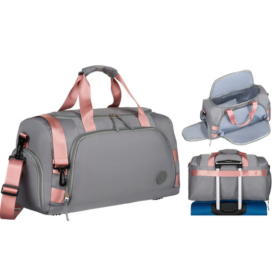 Torba sportowa Peterson 24427 szaro-różowa