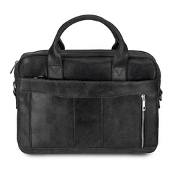 Torba na laptopa męska skórzana Tizano TM02 krek czarna