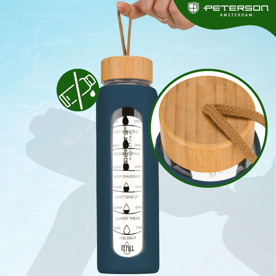 Butelka na wodę szklana Peterson SBW-01 granatowa