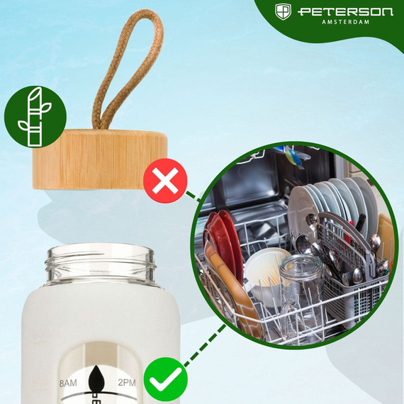Butelka na wodę szklana Peterson SBW-01 beżowa