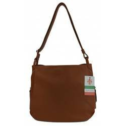 Torebka damska elegancka skórzana Vera Pelle LB394C camel