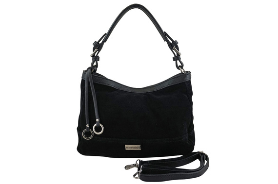 Torebka damska hobo skórzana Barberini's 1002-1 czarna