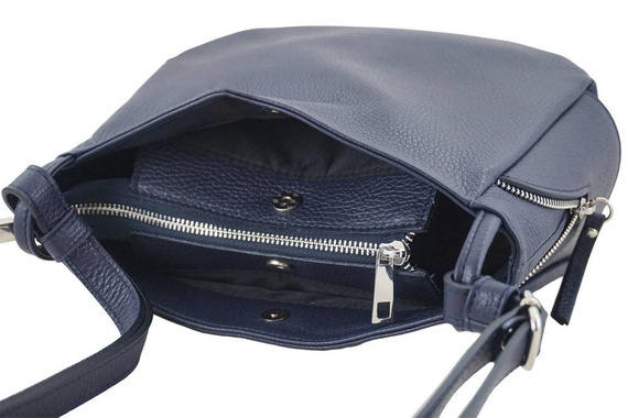Listonoszka damska skórzana Barberini's 946-4 granatowa