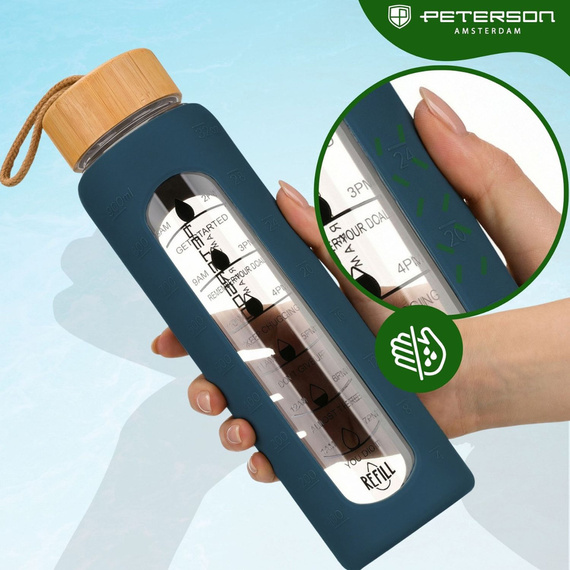 Butelka na wodę szklana Peterson SBW-01 granatowa