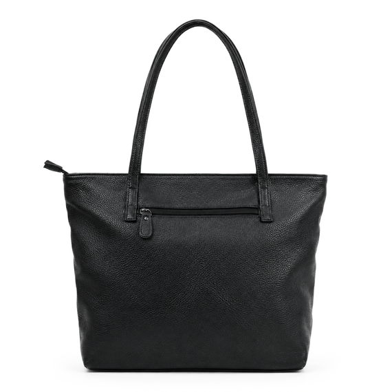 Torebka damska shopper skórzana Solier FL34 czarna