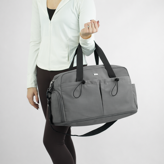 Torba sportowa damska z tkaniny Solier SM06 szara