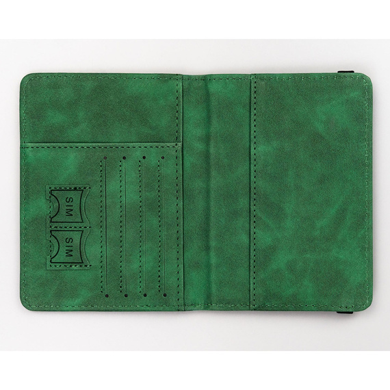 Etui na paszport z eko skóry Peterson EP-01 zielone
