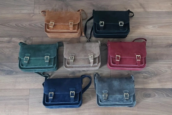 Listonoszka damska zamszowa Vera Pelle VPZ435C camel