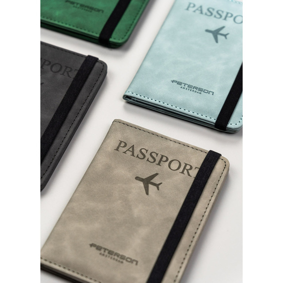 Etui na paszport z eko skóry Peterson EP-01 szare