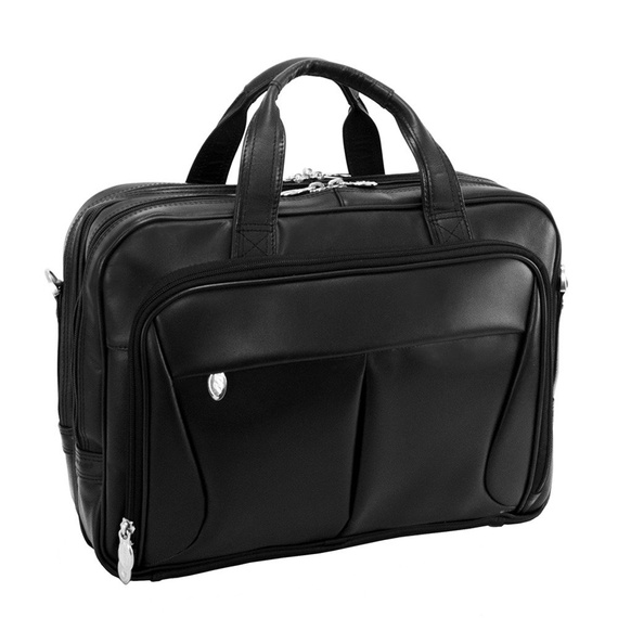 Torba na laptopa męska skórzana McKlein Pearson czarna