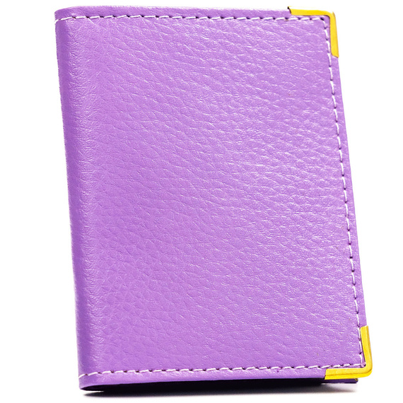 Etui na karty pionowe skórzane 302 fioletowe