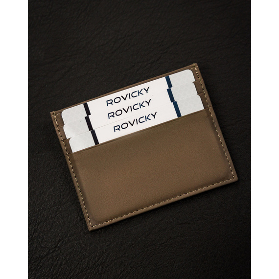 Etui na karty skórzane CC323-ACL ciemnobeżowe