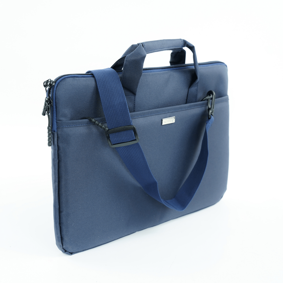 Torba na laptopa damska z tkaniny Solier SM01 niebieska