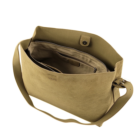 Torebka damska shopper zamszowa Solier FL39 camel