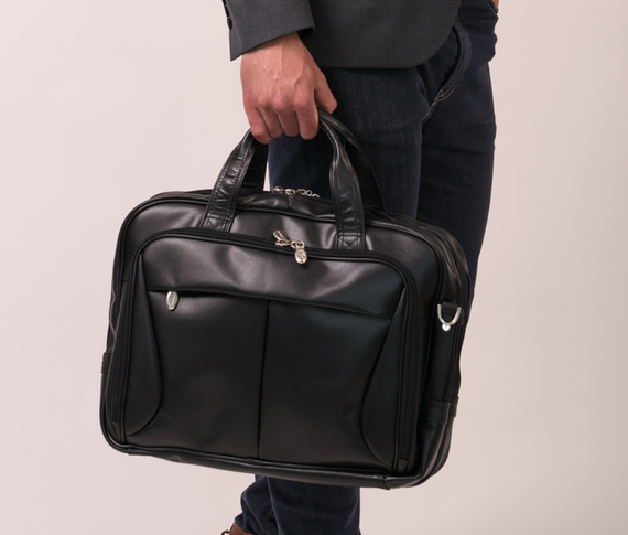 Torba na laptopa męska skórzana McKlein Pearson czarna