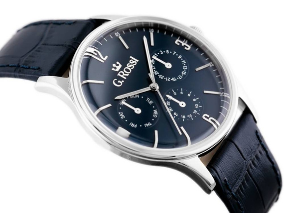 Zegarek męski G. Rossi 10737A-6F1 niebiesko-srebrny