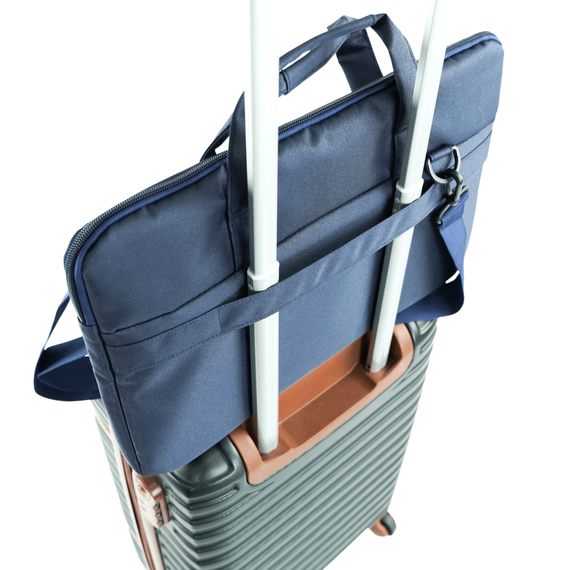 Torba na laptopa damska z tkaniny Solier SM01 niebieska