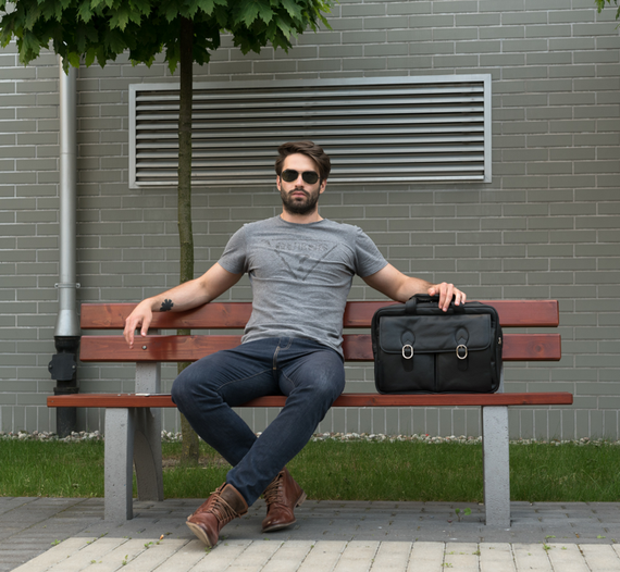 Teczka męska na laptopa skórzana McKlein Kenwood czarna