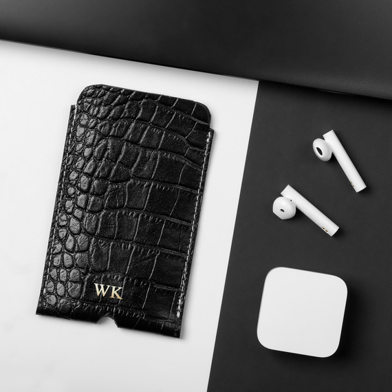 Etui na iPhone 12/13/14 skórzane Solier SA57 czarne