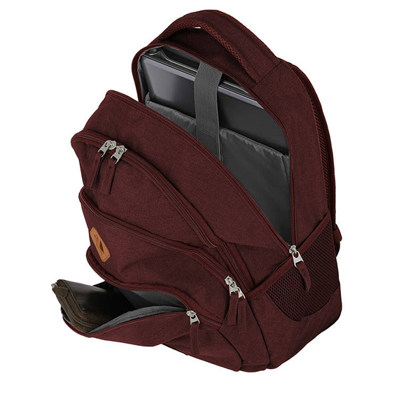 Plecak na laptopa Travelite Basics Melange bordowy