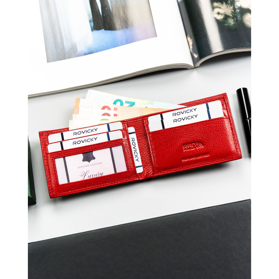 Etui na karty skórzane 4U Cavaldi CW1017-NDM czerwone