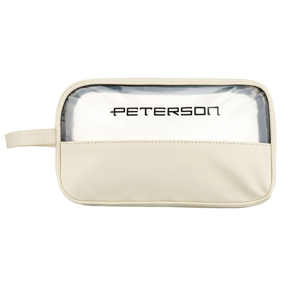 Kosmetyczka damska z syntetyku Peterson KOS-DA-21 ecru
