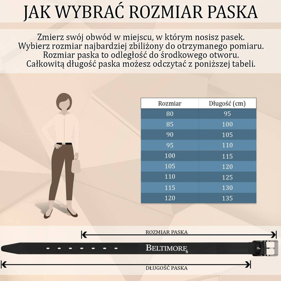Pasek damski z klamrą skórzany Beltimore D94 85 cm żółty
