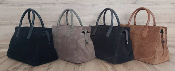 Kuferek damski zamszowy Vera Pelle WKXL85X czekoladowy