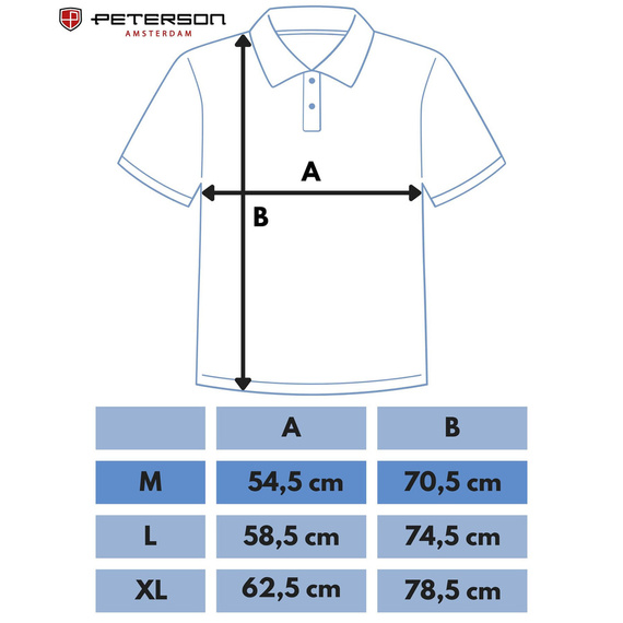 Koszulka polo męska z poliestru Peterson KPY biała M-XL