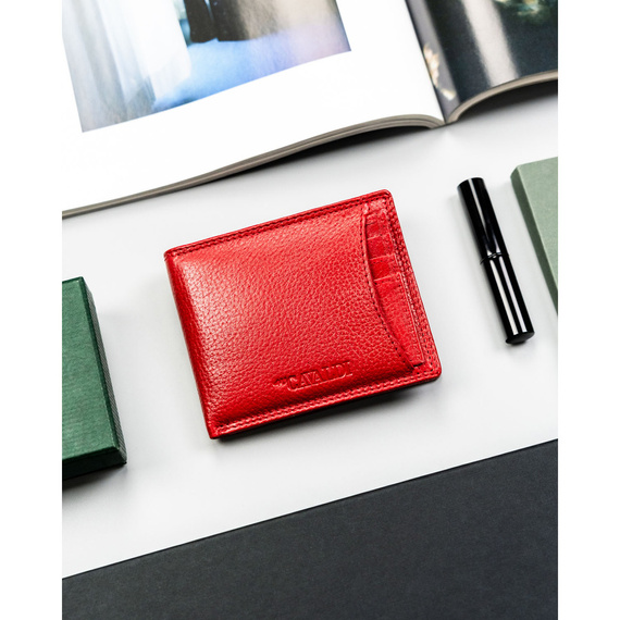 Etui na karty skórzane 4U Cavaldi CW1012-NDM czerwone