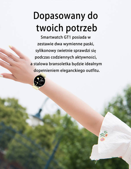 Smartwatch unisex Gravity GT1-2 czarno-różowy