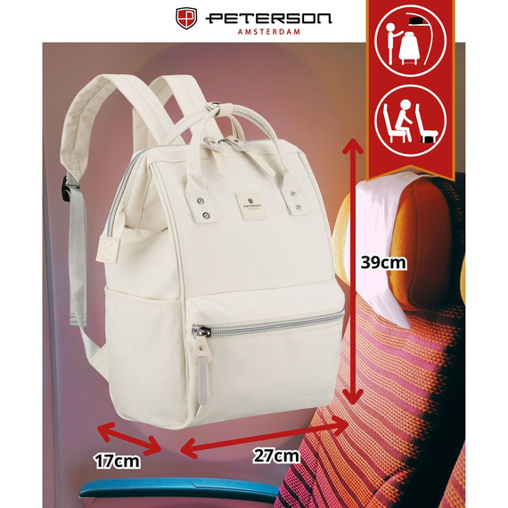 Plecak damski na laptopa Peterson BETA ecru