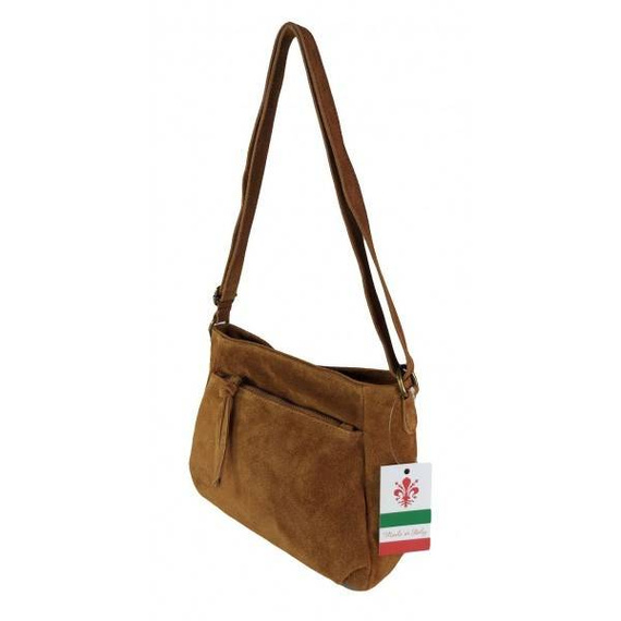 Listonoszka damska zamszowa Vera Pelle VPA514C camel