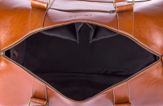 Torba podróżna męska skórzana Solier SL19 vintage brązowa