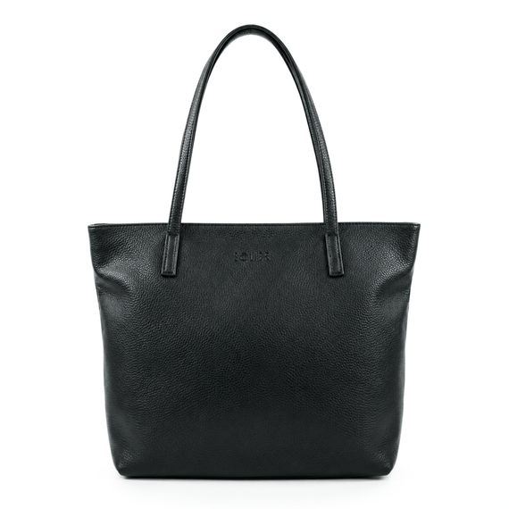 Torebka damska shopper skórzana Solier FL34 czarna