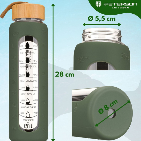 Butelka na wodę Peterson SBW-01 ciemnozielona