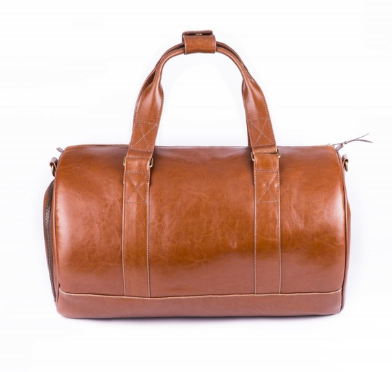 Torba podróżna męska skórzana Solier SL19 vintage brązowa