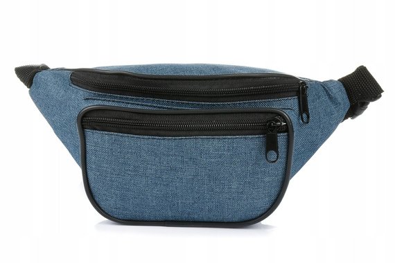 Nerka biodrowa materiałowa saszetka unisex G82 niebieska jeans